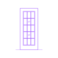 Buildings Exterior Doors Lite Entry Door Grid 15 Panels Vinyl Svg File, Free Vectors File
